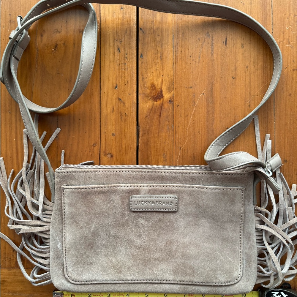Lucky Brand Gray Bohemian Crossbody Bag